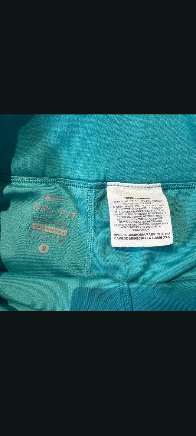 Nike Dri-Fit Running Skirt with Shorts - Grey/Teal - Size S - photo 3