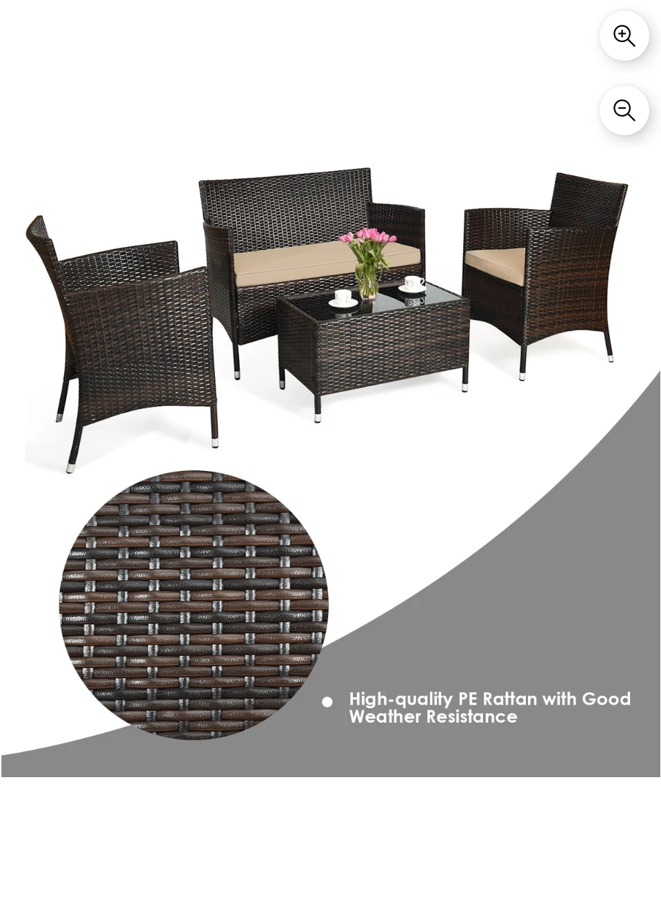 8-Piece Outdoor Wicker Patio Furniture Set - photo 4
