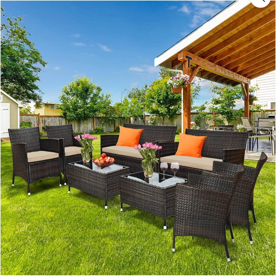 8-Piece Outdoor Wicker Patio Furniture Set - photo 5