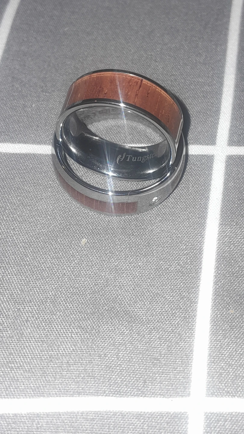 Tungsten Ring with Wood Inlay