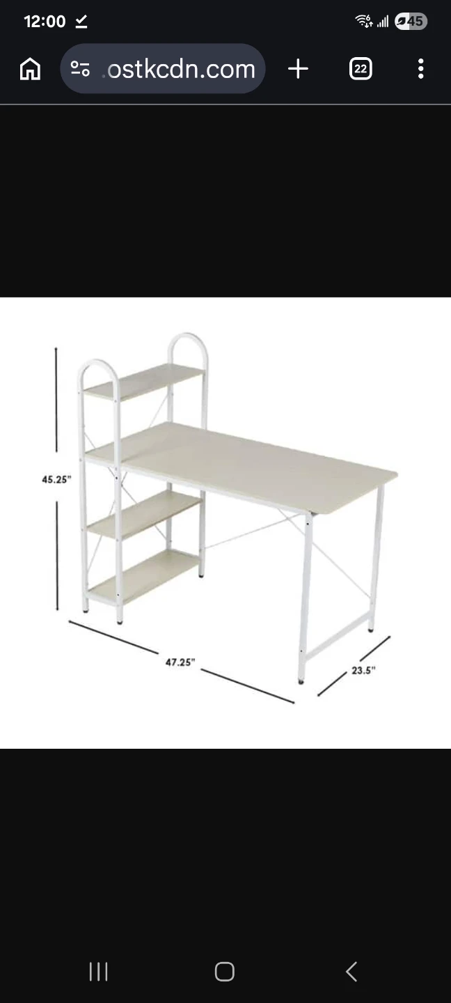 Computer Desk with Shelves - White - photo 2