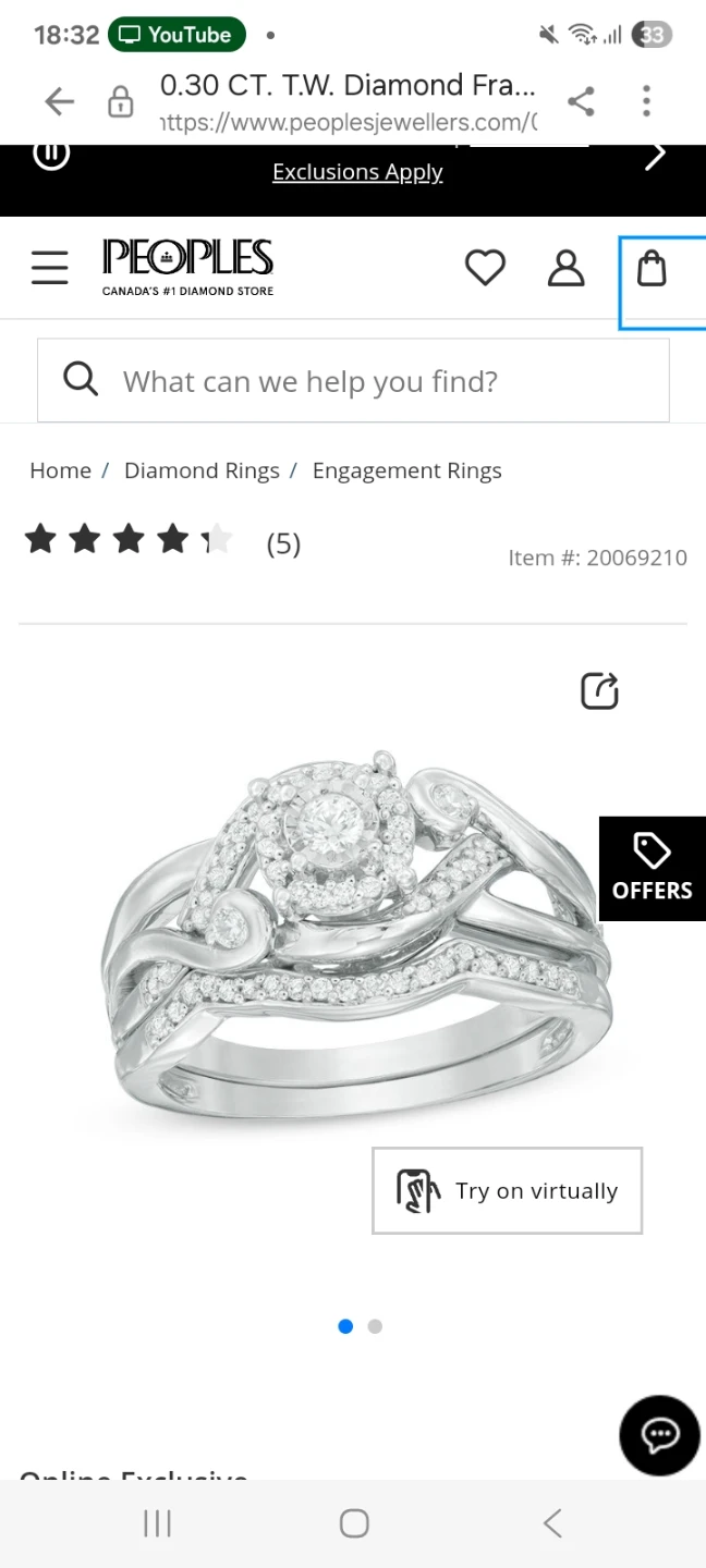 0.30 CT. T.W. Diamond Frame Split Shank Bridal Set
