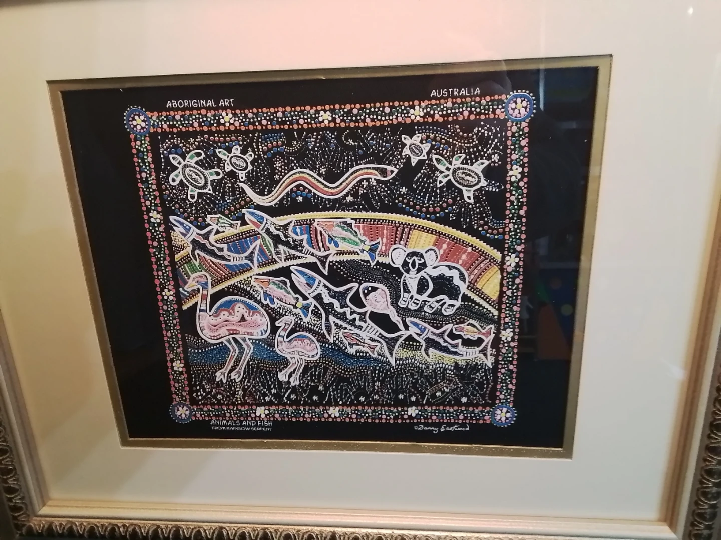 Framed Aboriginal Art - Animals and Fish by Danny Eastwood - photo 2