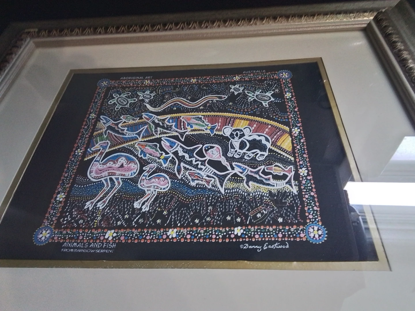 Framed Aboriginal Art - Animals and Fish by Danny Eastwood - photo 3