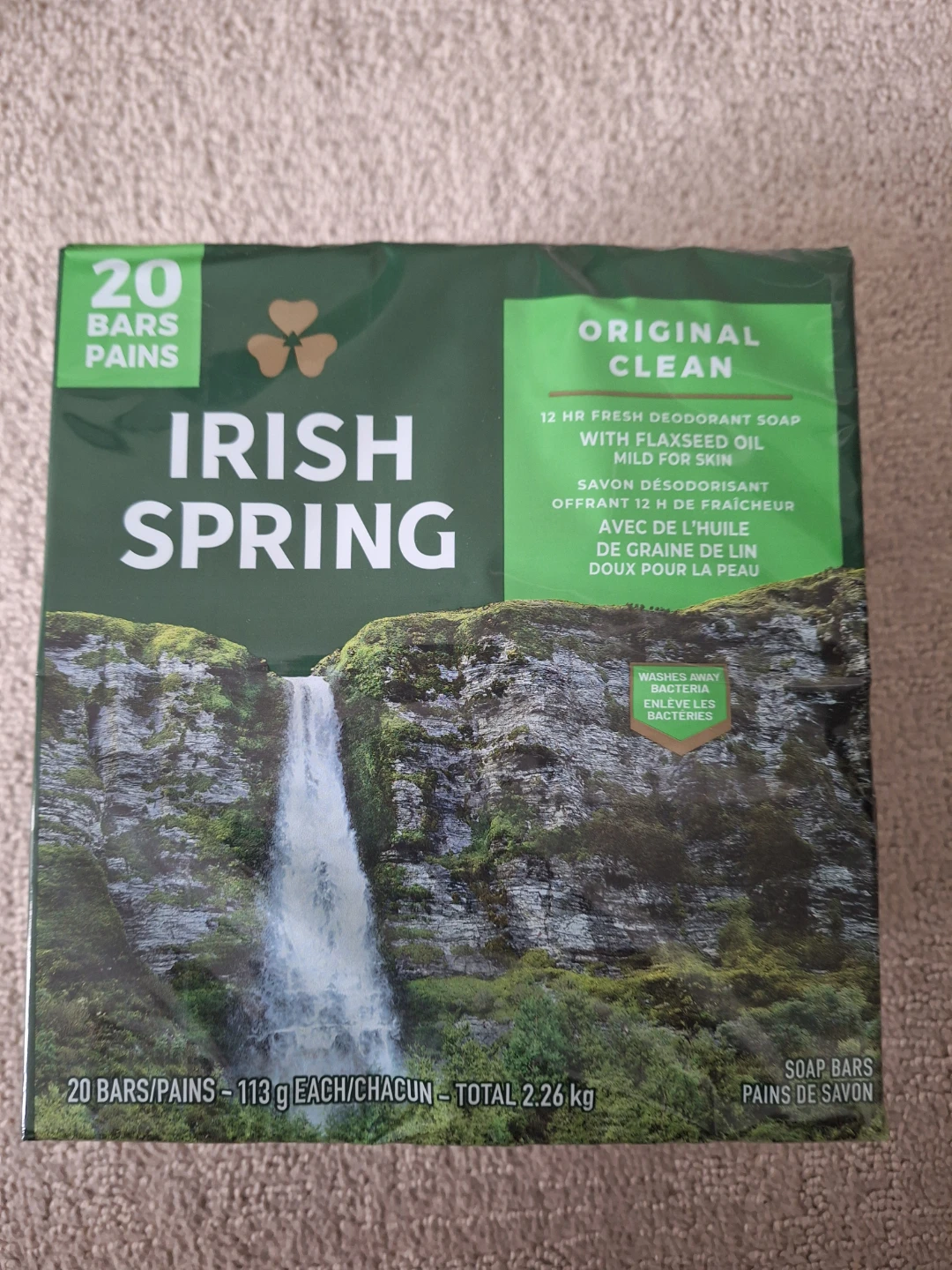 Irish Spring Original Clean Deodorant Soap Bars - 20 Pack
