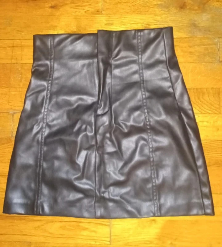 Faux Leather Mini Skirt - Black XS