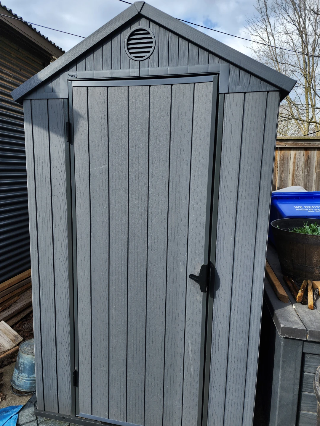 Grey Outdoor Storage Shed