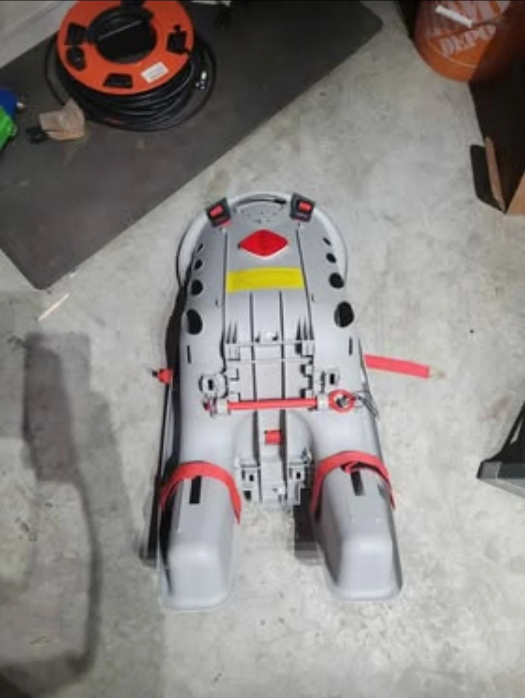 Grey and Red Child Bicycle Seat