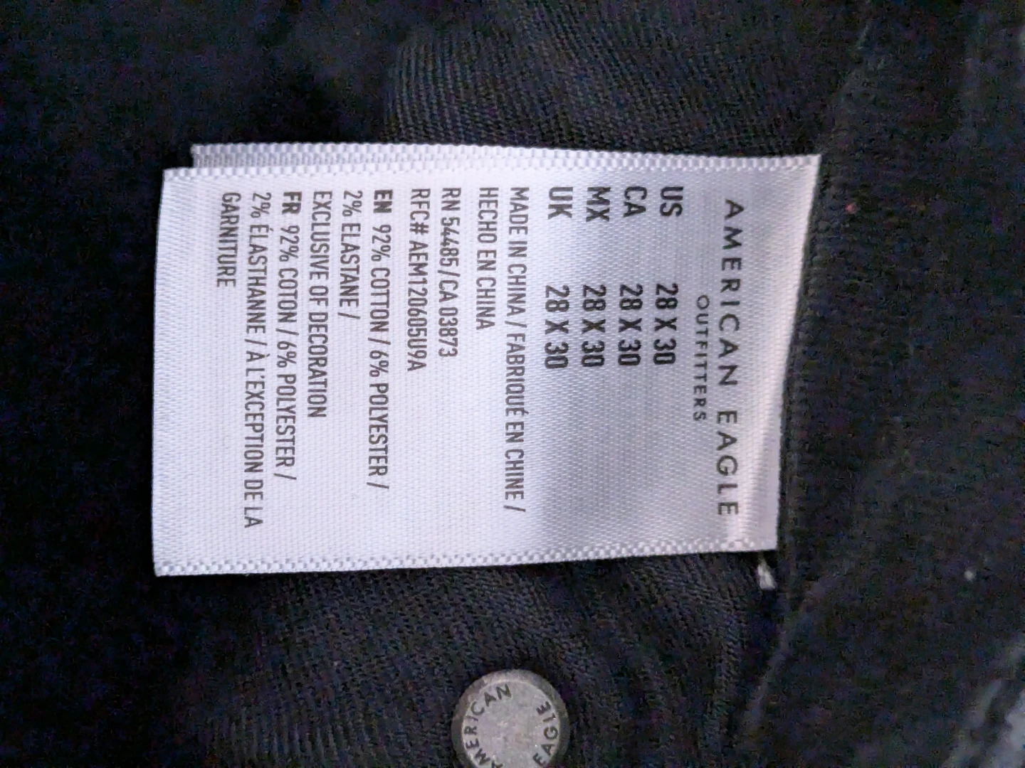American Eagle Outfitters Black Jeans Size 28x30 - photo 3