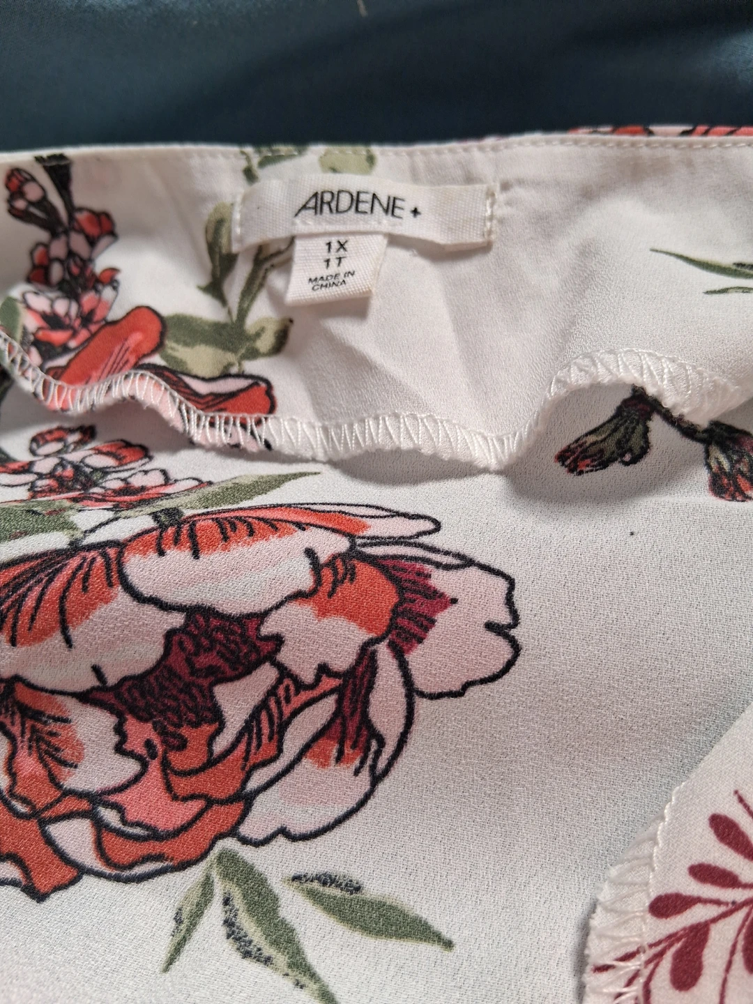 Ardene Women's White Floral Print V-Neck Blouse Size 1X - photo 3