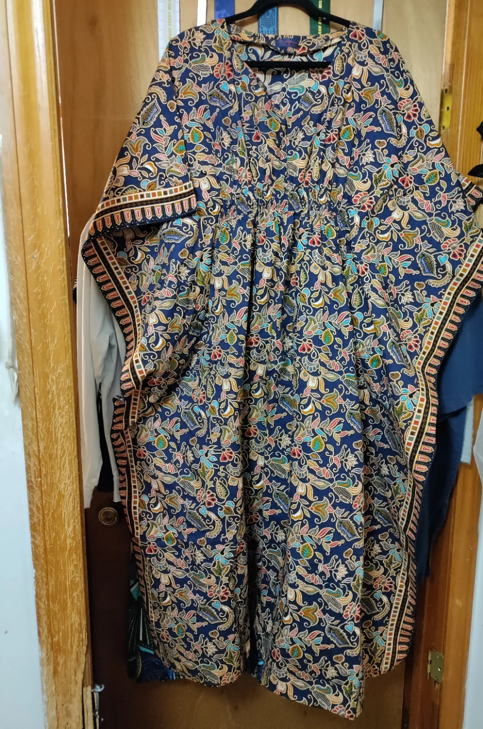 Blue Batik Kaftan Dress