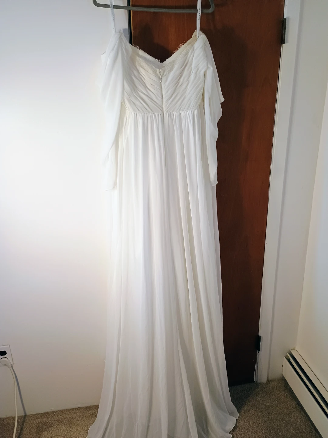 Azazie Lilith Cream A-Line Sweetheart Lace Chiffon Dress - photo 3