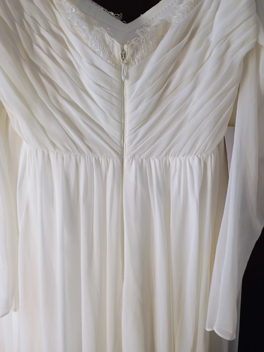 Azazie Lilith Cream A-Line Sweetheart Lace Chiffon Dress - photo 5