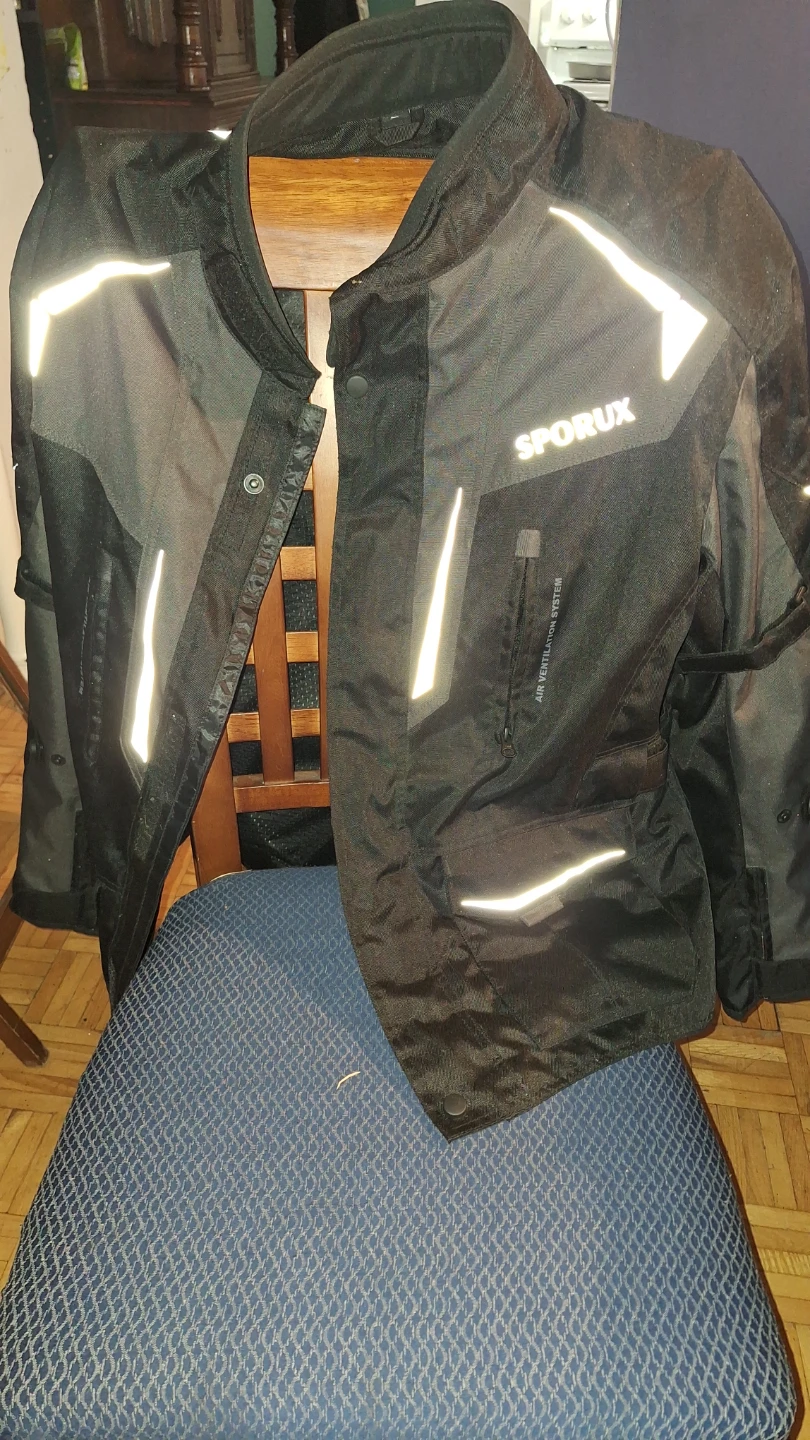 Sporux Motorcycle Jacket with Reflective Accents