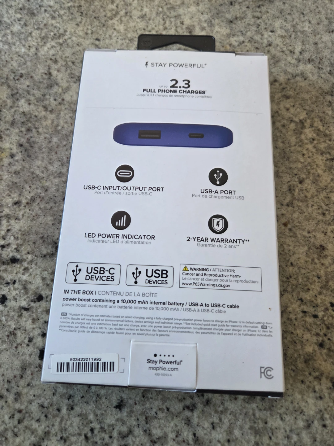 Mophie Power Boost Portable Charger - 10,000 mAh USB -C & A - photo 2