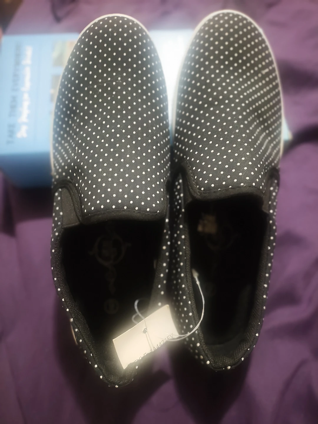 Sole Mates Black & White Polka Dot Slip-On Shoes Size 9 New - photo 3