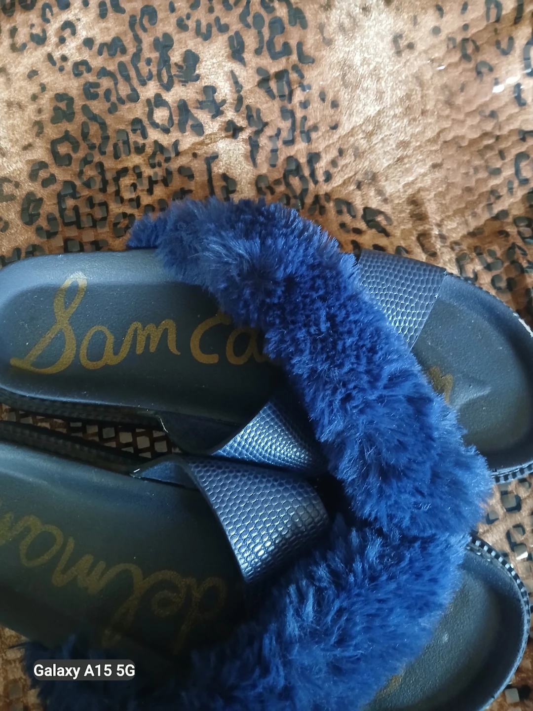Sam Edelman Blue Fuzzy Slide Sandals - photo 4