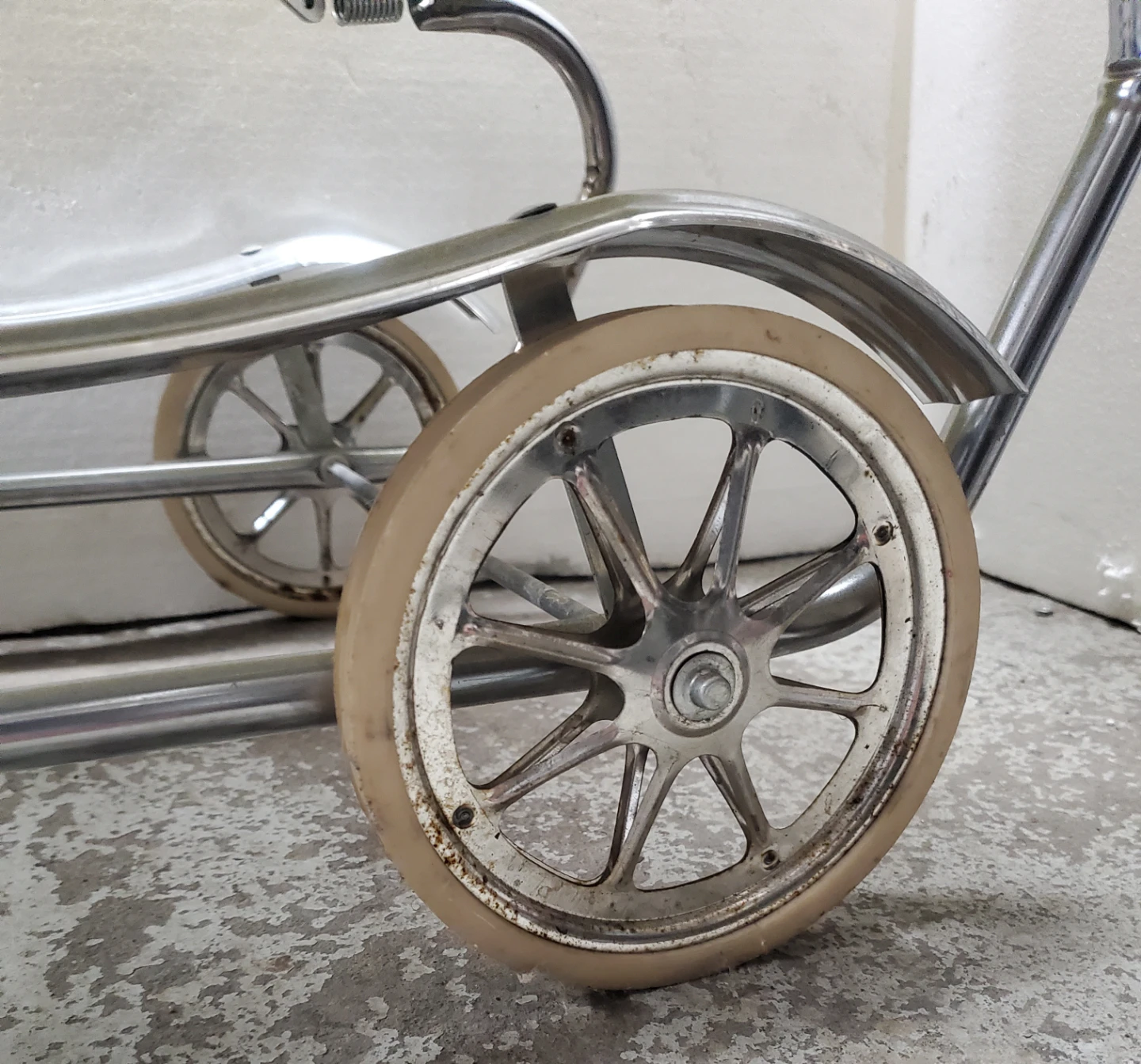 Vintage Yellow Floral Doll Pram Stroller - photo 4
