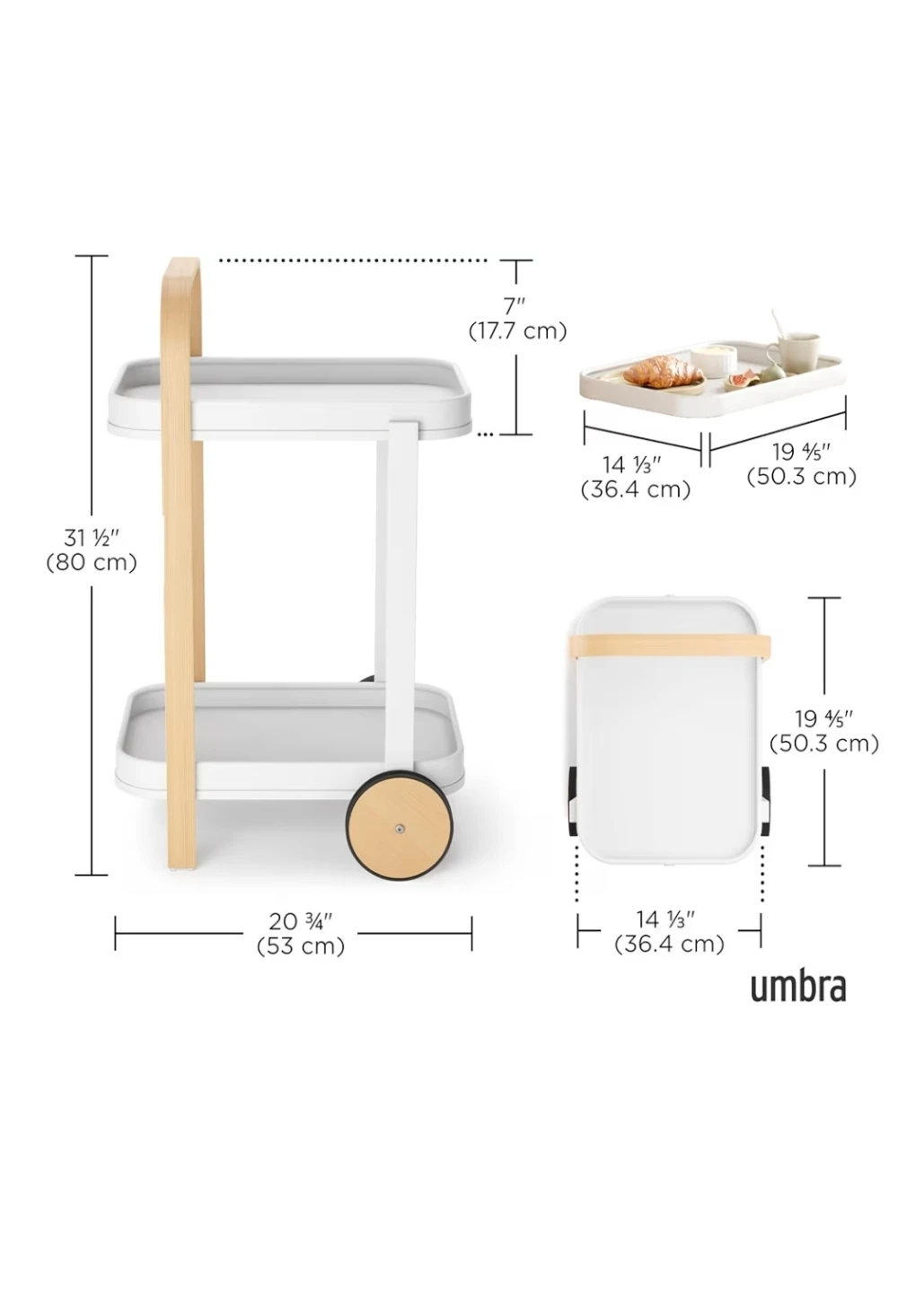 MOVING SALE- Umbra "3-Tier" Multi-Purpose Rolling Cart - photo 3
