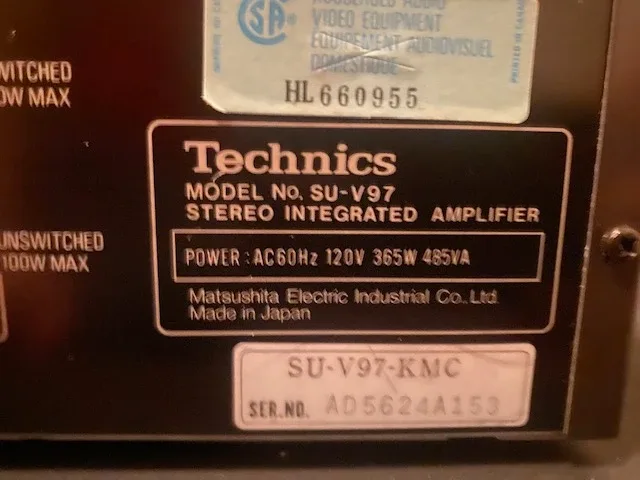 Technics SU-V97 Stereo Integrated Amplifier - photo 5