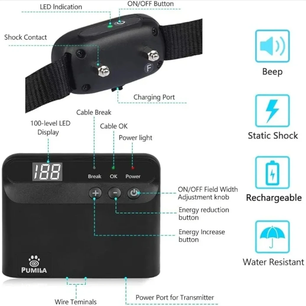 Electric Dog Fence System - Water Resistant Collar 🌱 - photo 5