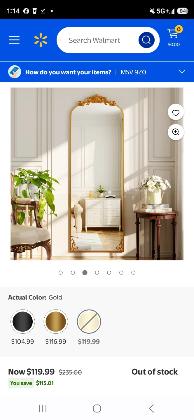 Gold Arch Floor Mirror