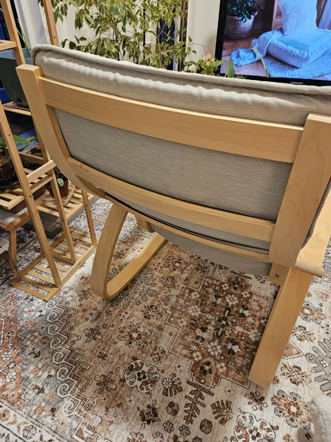 IKEA POÄNG Rocking Chair - Birch Veneer/Light Grey Cushion - photo 3