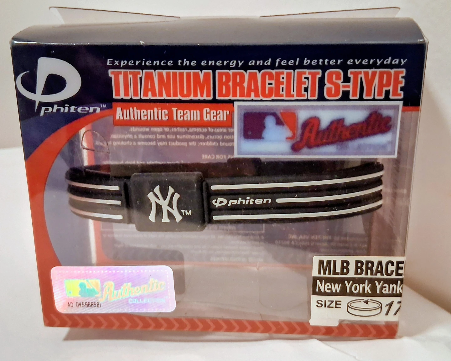 NY Yankees Titanium Phiten Bracelet S-Type