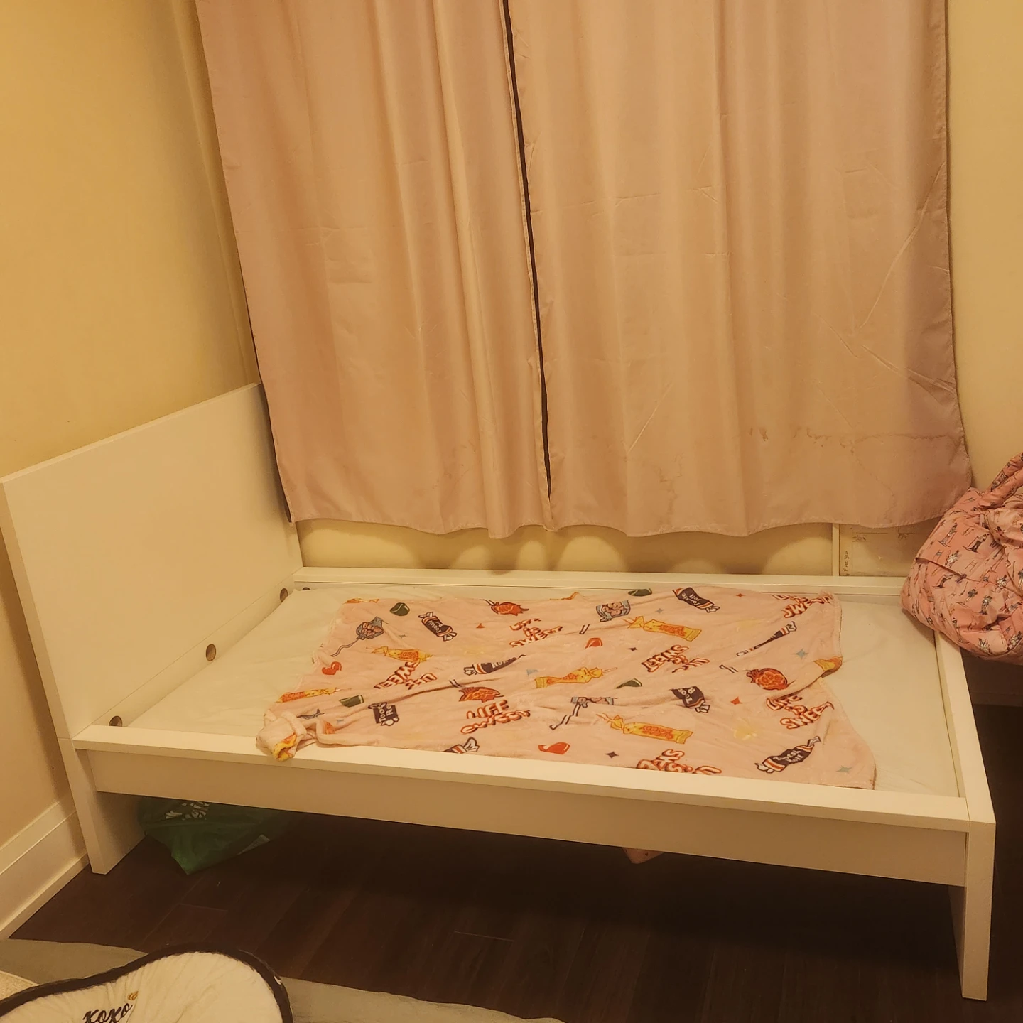 White Twin Bed and frame - photo 2