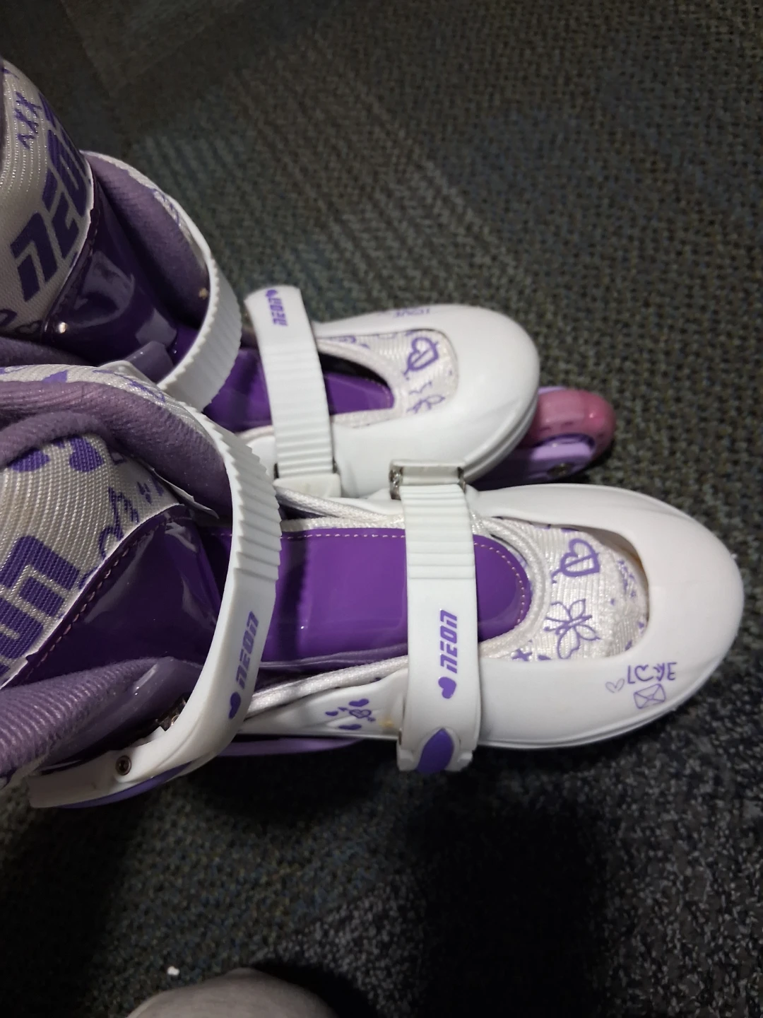 Purple and White Adjustable Inline Skates. - photo 3