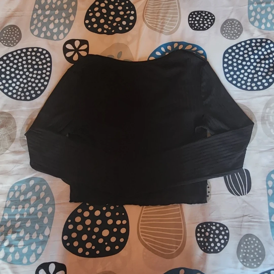 black long sleeve button-up tee (cropped) - photo 3