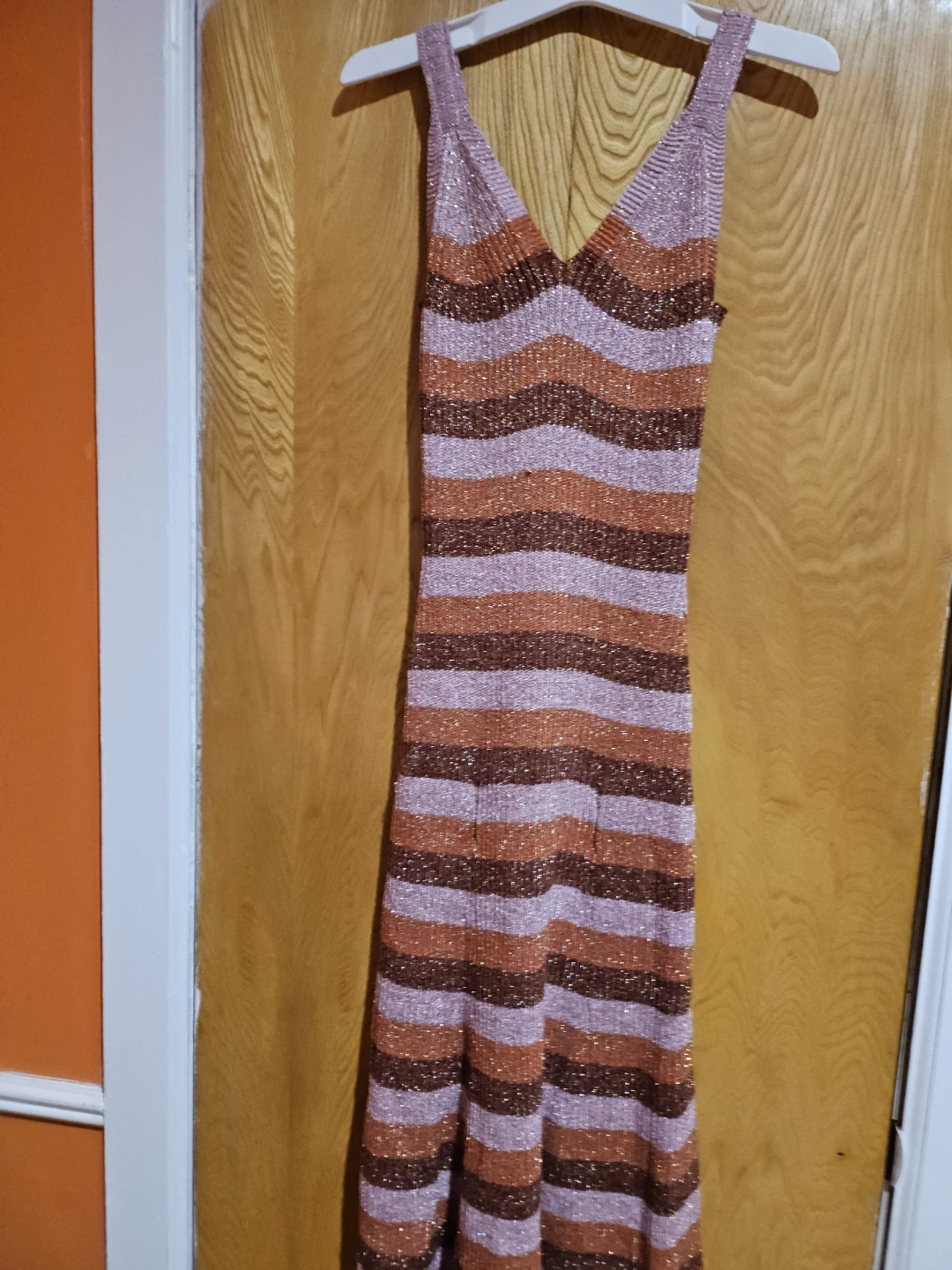 Kate Spade Striped V-Neck Maxi Dress XS