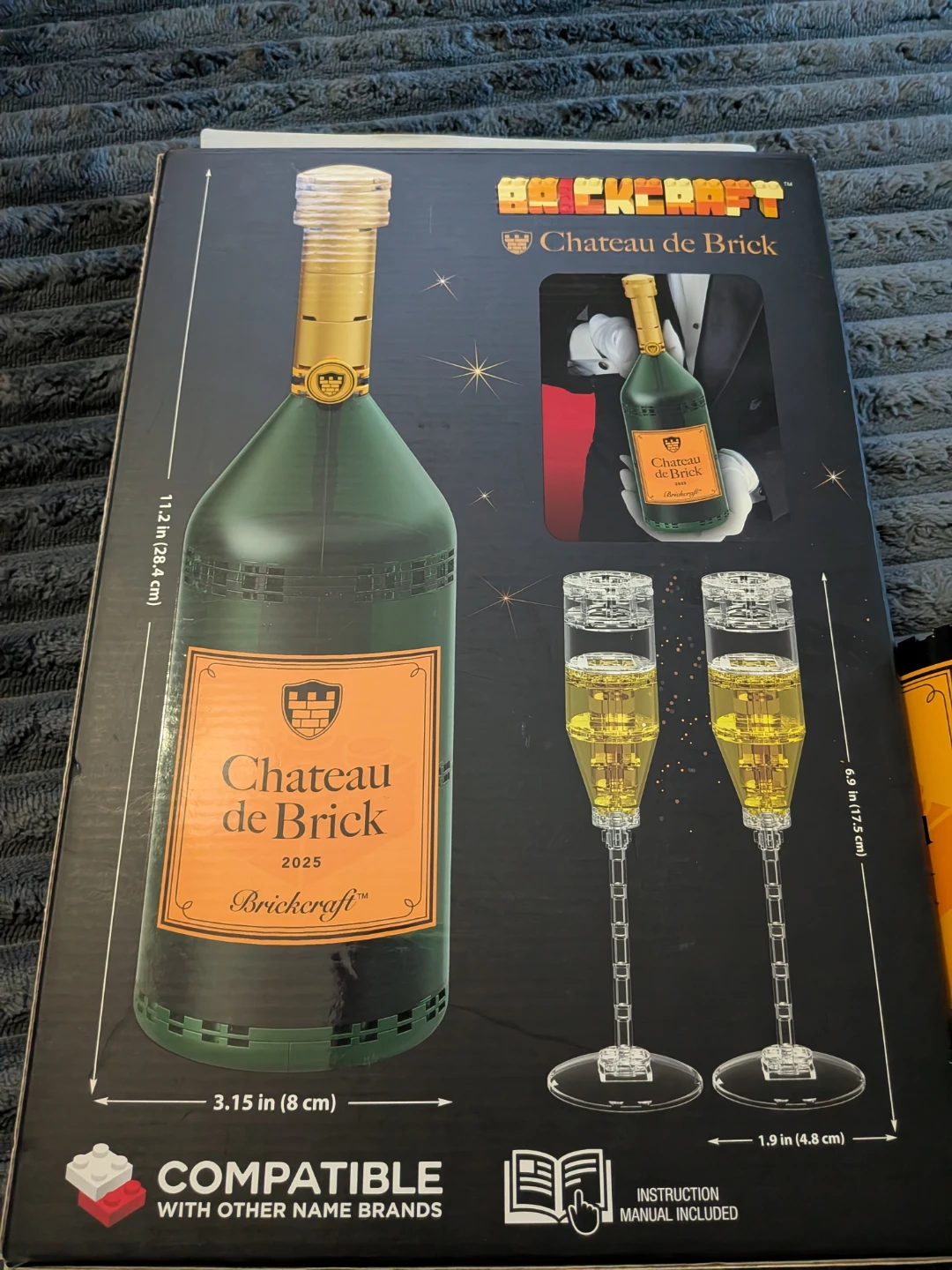 Brickcraft Chateau de Brick Champagne Bottle & Glasses Set 🌱 - photo 3