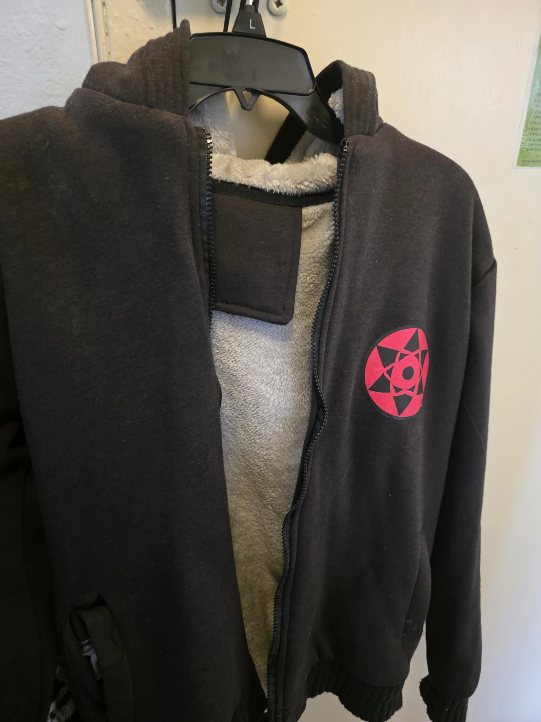 Naruto Uchiha Clan Symbol Fleece Lined Bomber Jacket