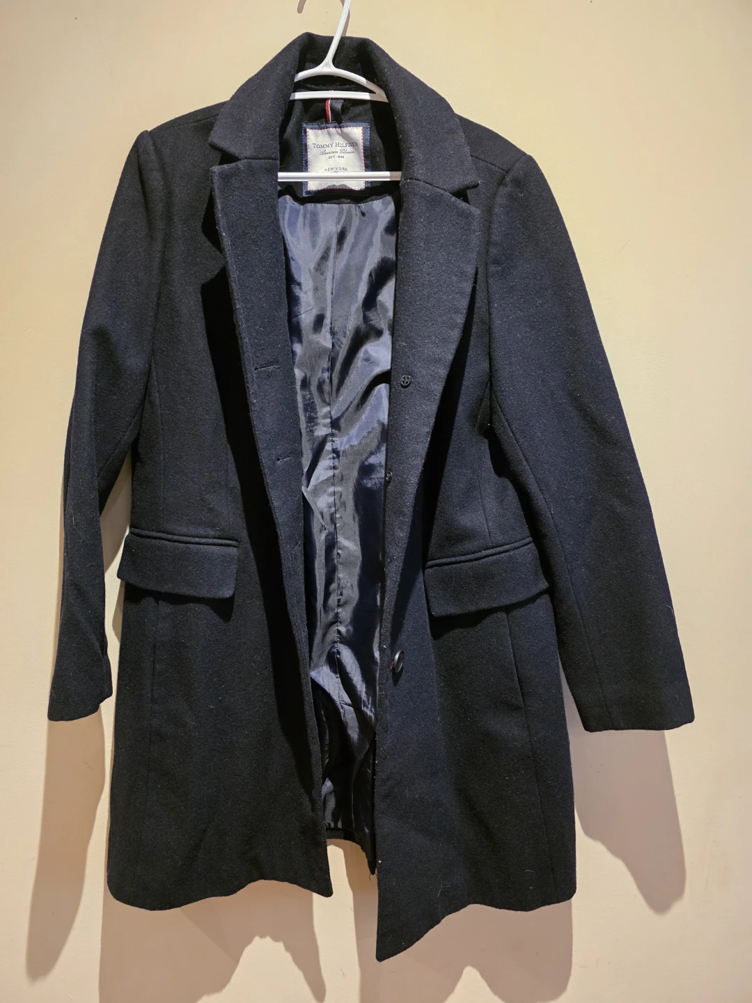 Tommy Hilfiger Black Wool Blend Peacoat Size L - photo 2