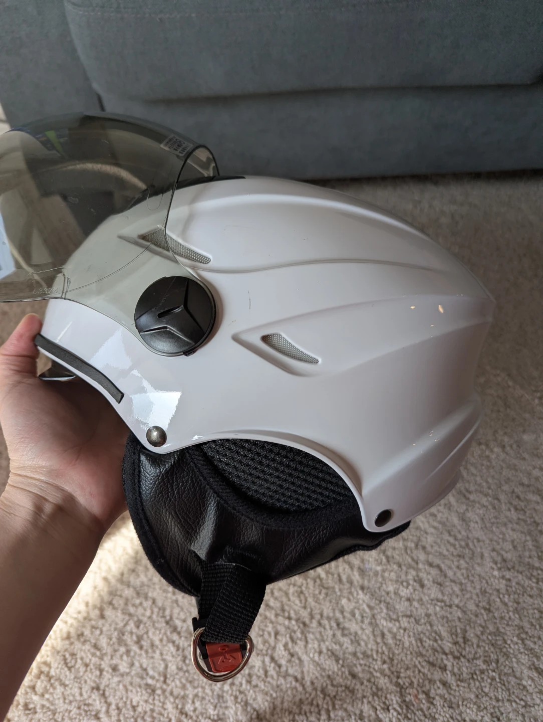 White Motorcycle Helmet with Sun Visor - photo 5