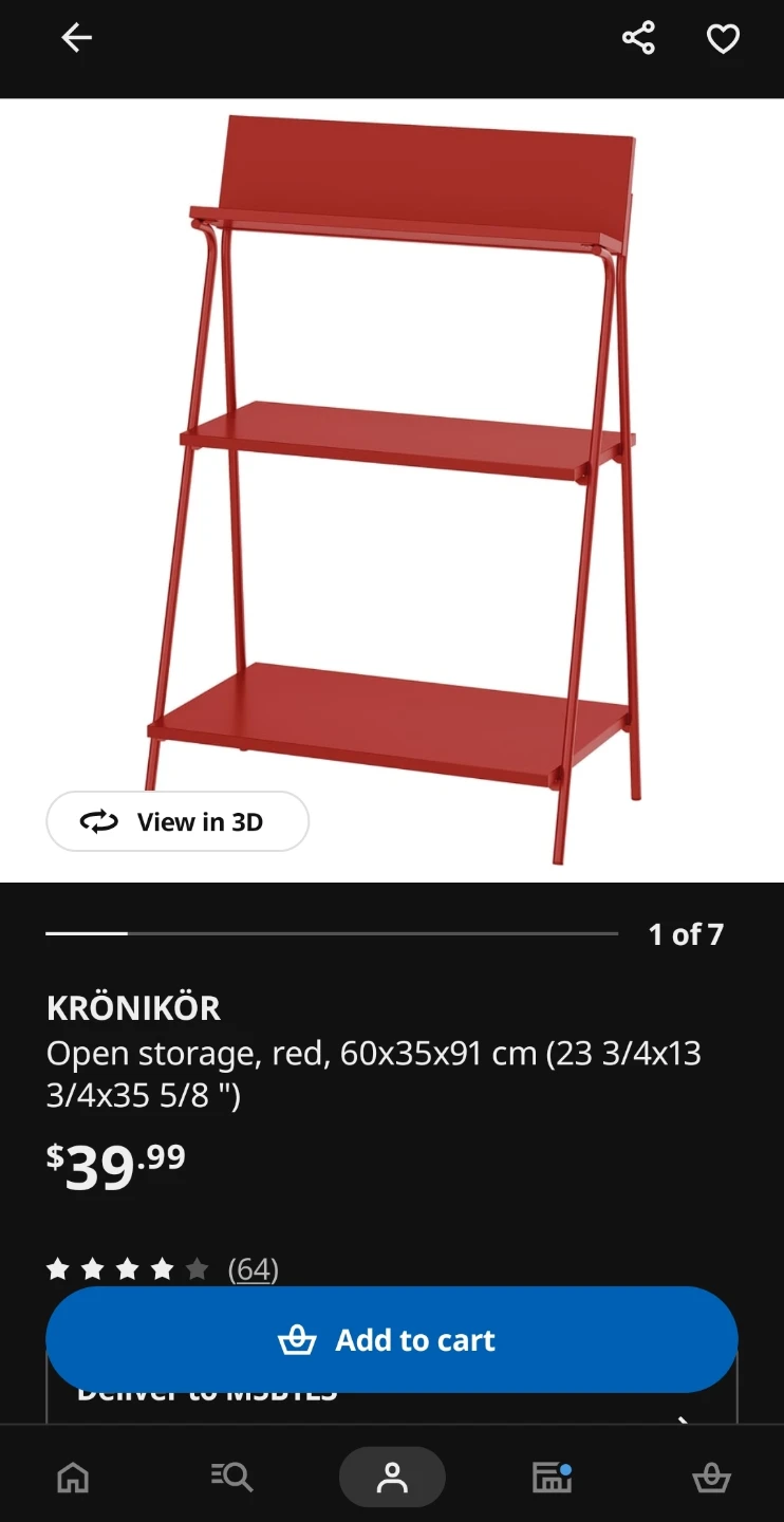 IKEA KRÖNIKÖR Open Storage Shelf - Red - photo 3