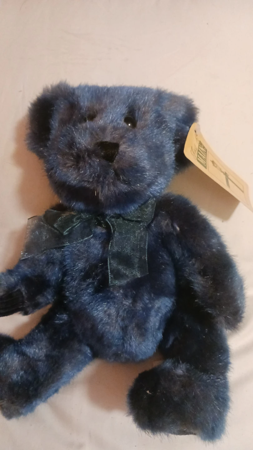 Blue Teddy Bear with Sheer Bow