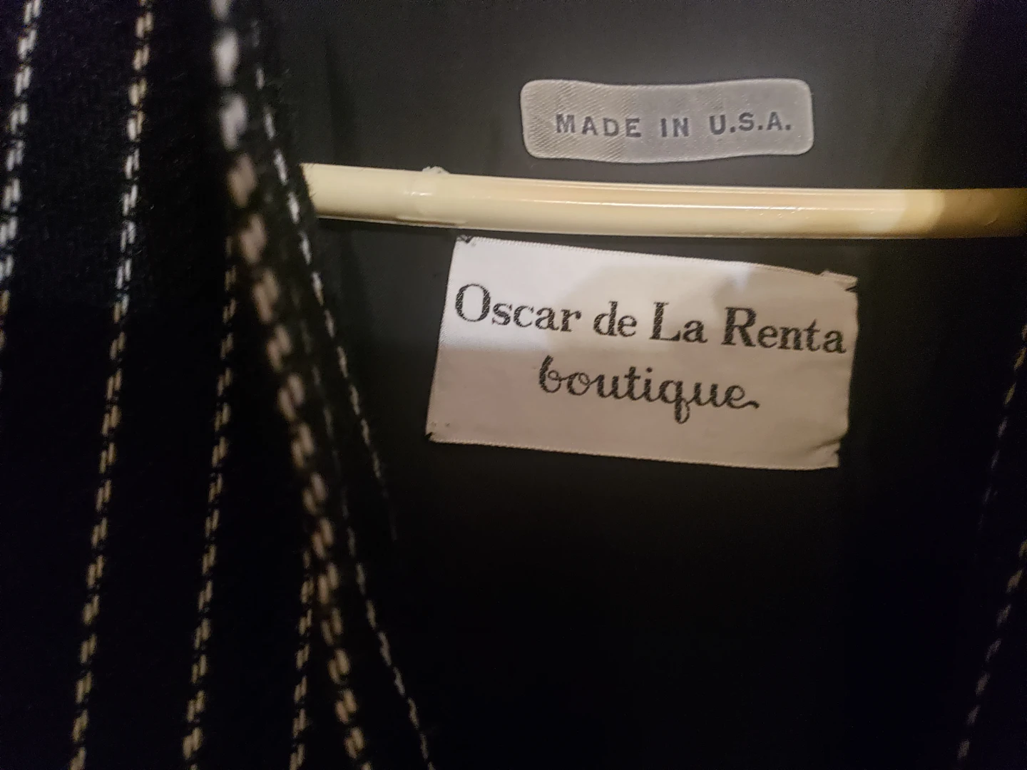 Oscar de la Renta Boutique Black Pinstripe Dress