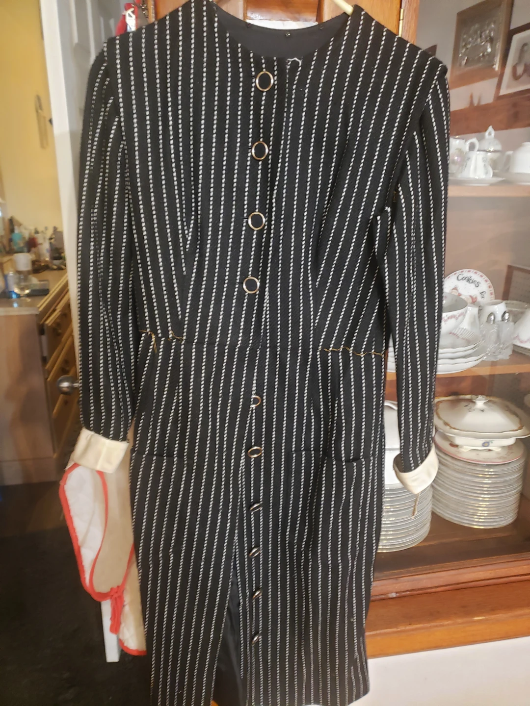 Oscar de la Renta Boutique Black Pinstripe Dress - photo 2