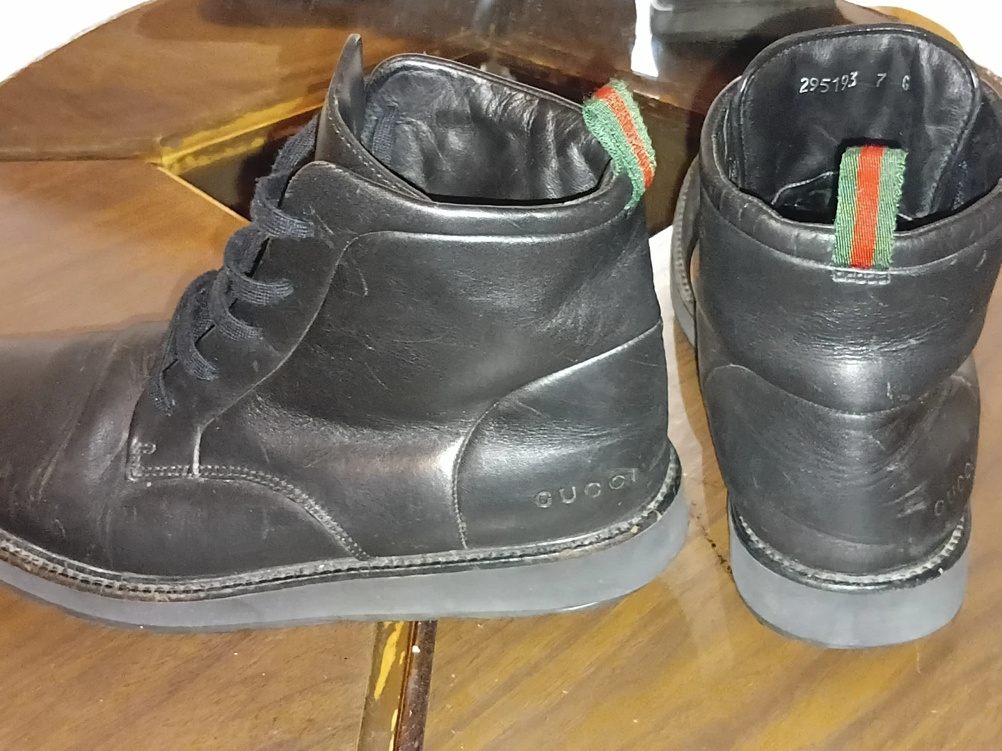 Gucci Black Leather High-Top Sneakers - photo 3