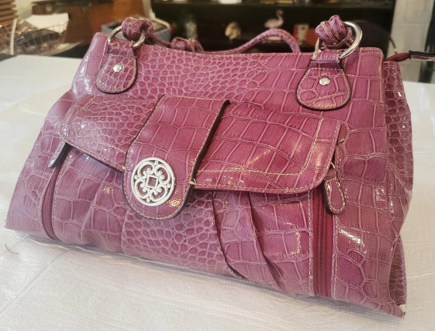 Pink, Crocodile Handbag