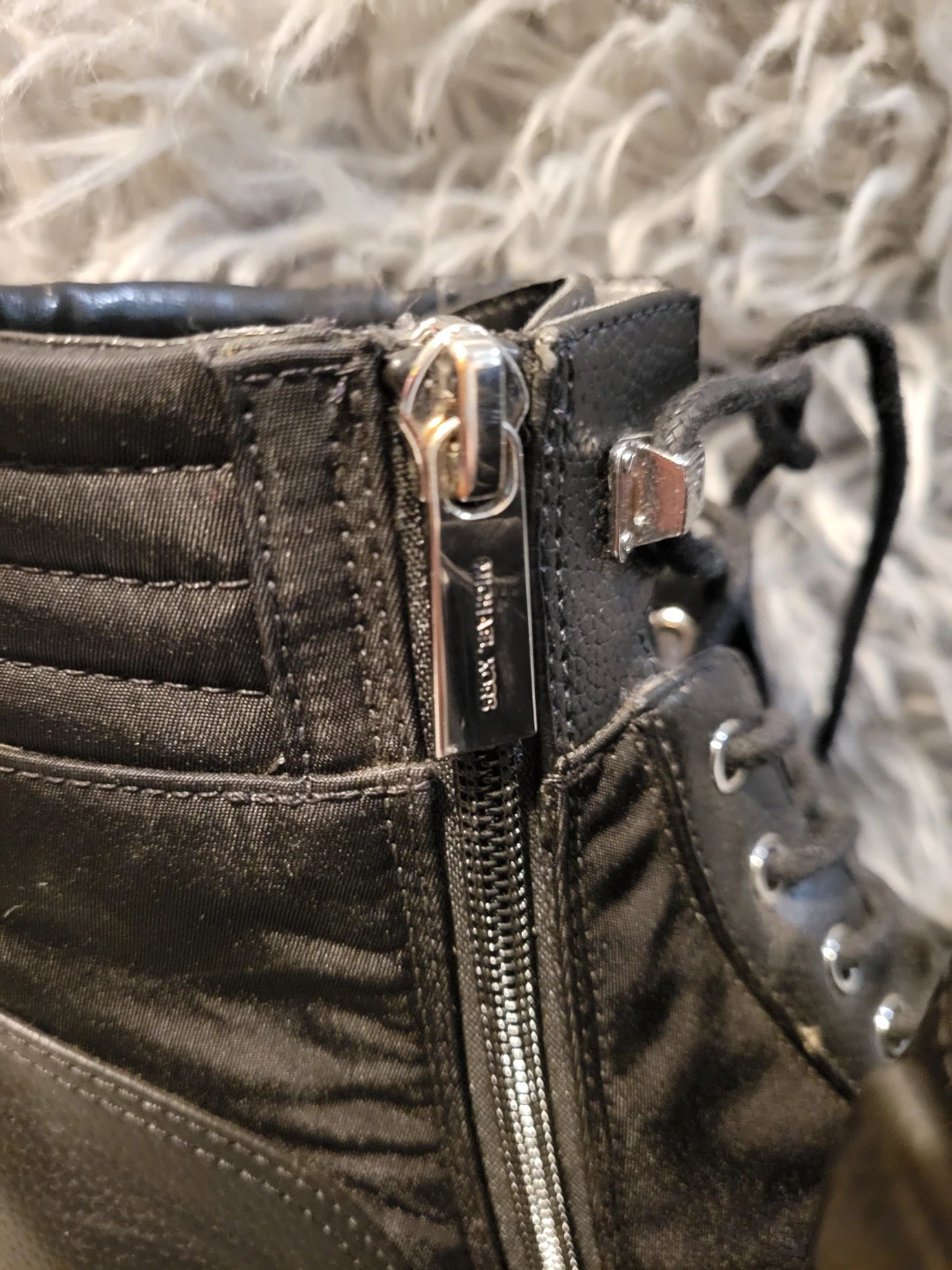 Michael Kors Black Lace-Up Combat Boots - photo 3