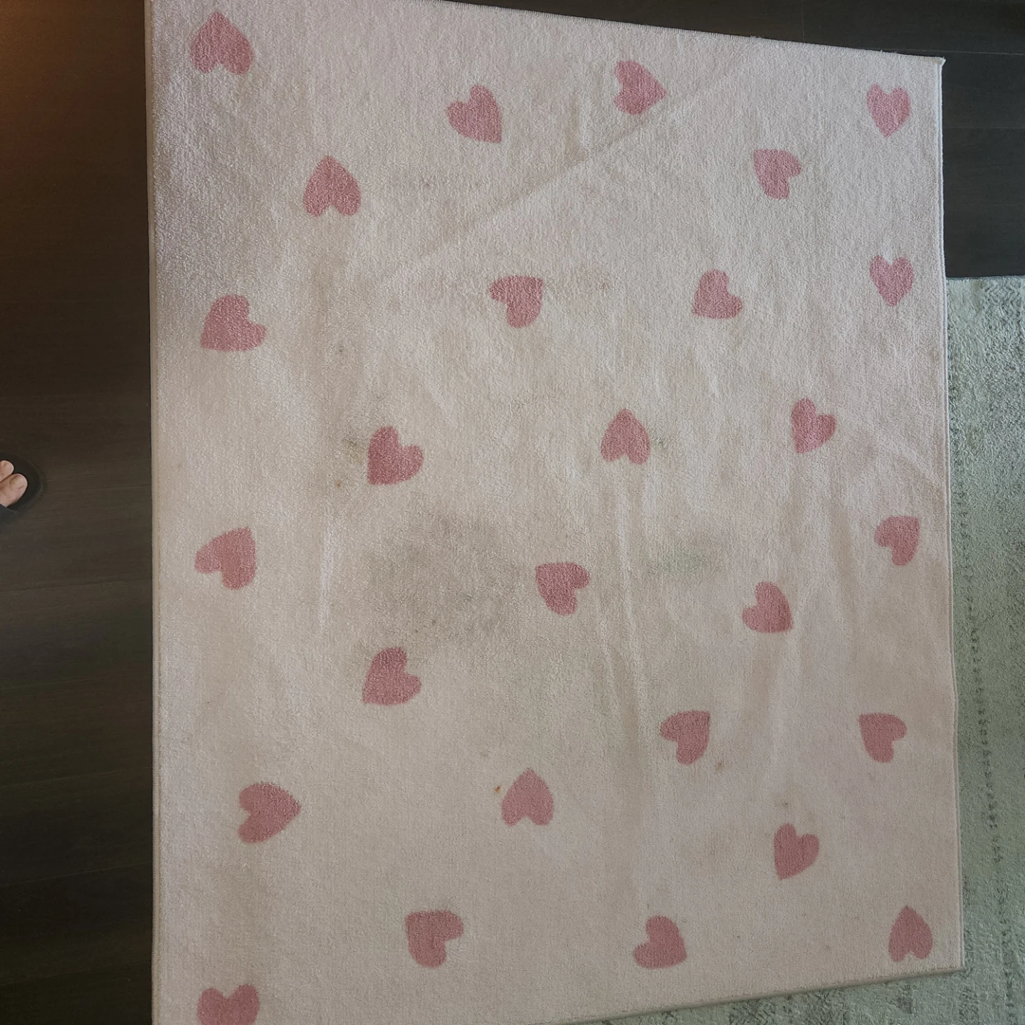 Pink Heart Pattern Area Rug