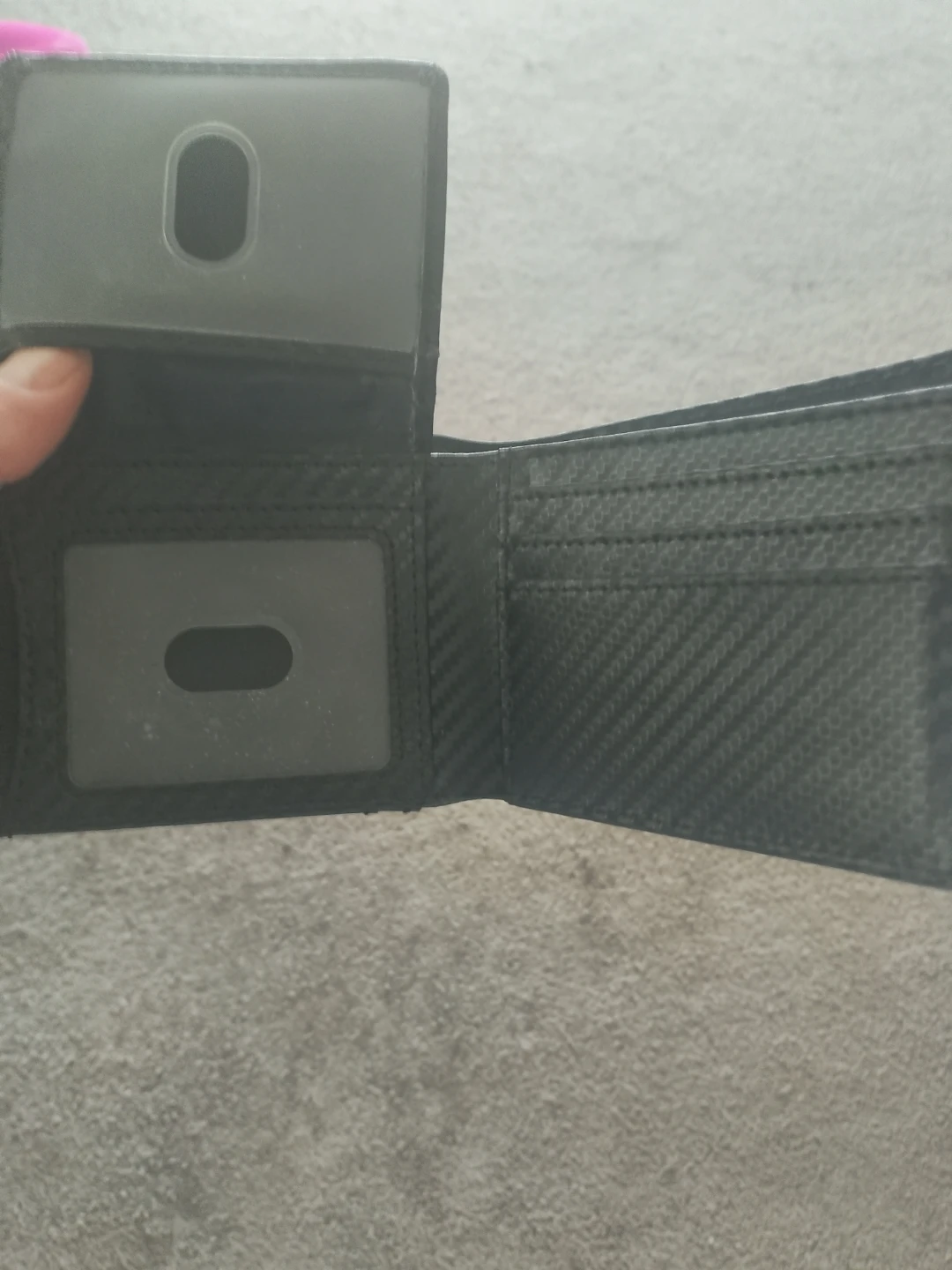 Black Carbon Fiber Bi-fold Wallet