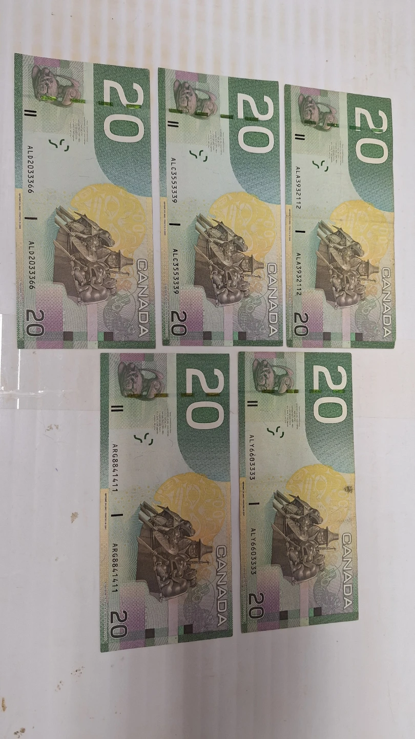 Canadian $20 Bills (2004) - Set of 5 - photo 2