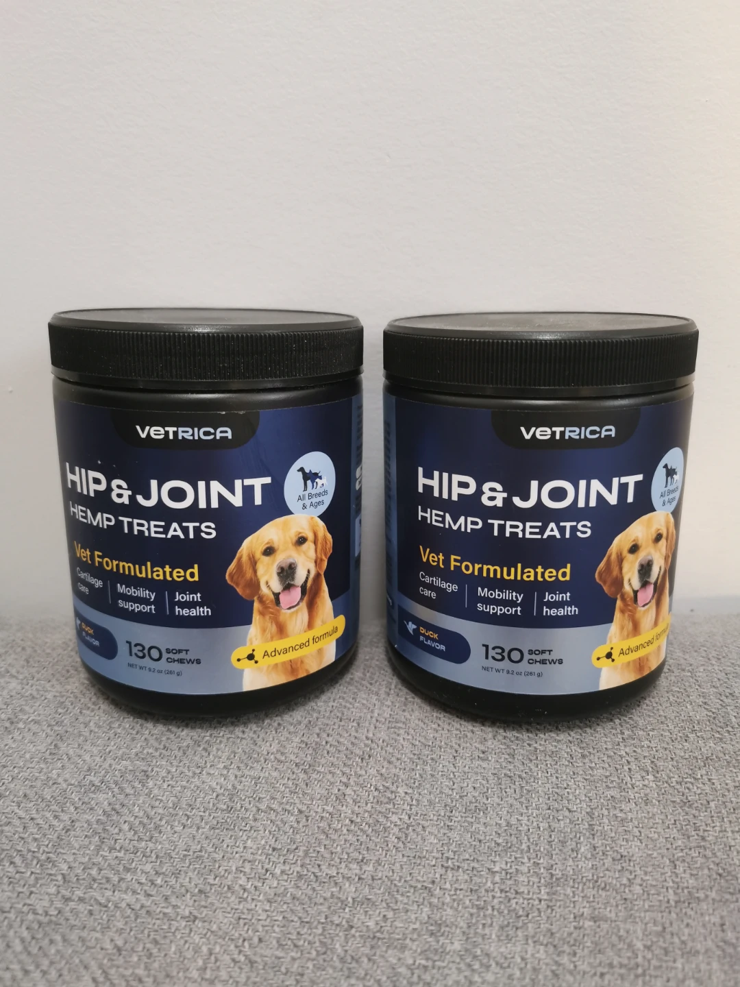 Vetrica Hip & Joint Hemp Treats for Dogs - Duck Flavor SEALED