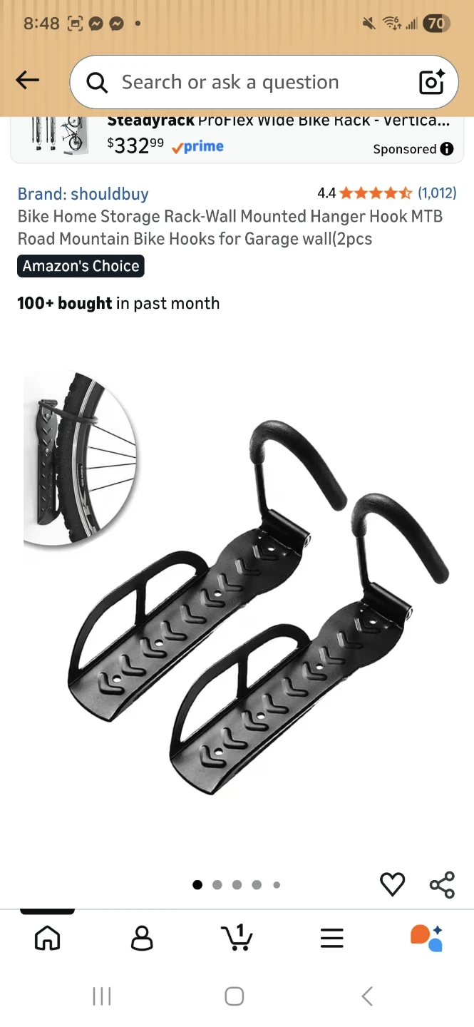Bike Wall Mount Hanger Hooks (2-Pack) - photo 4