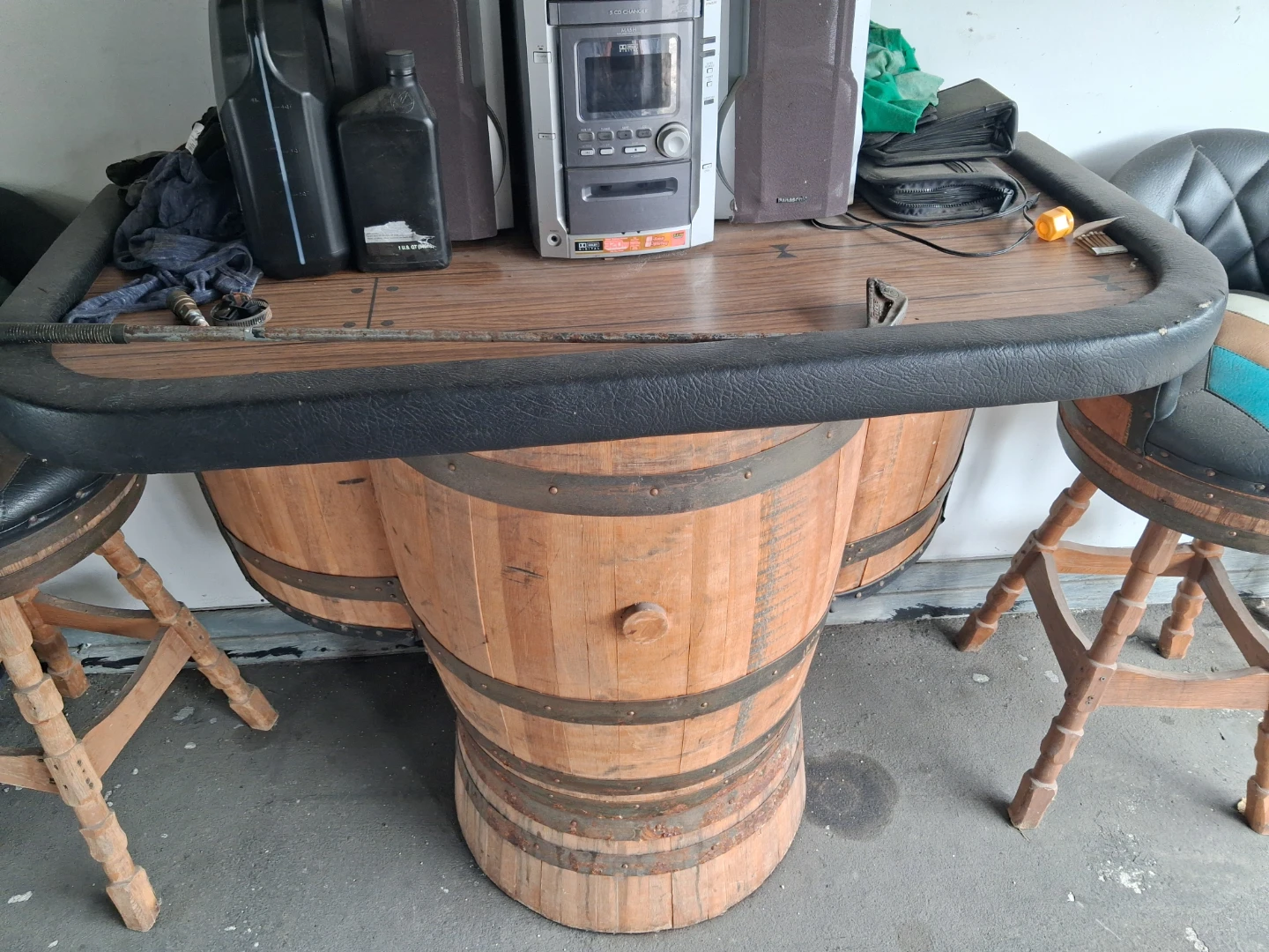 Bar Stool with Patchwork Seat