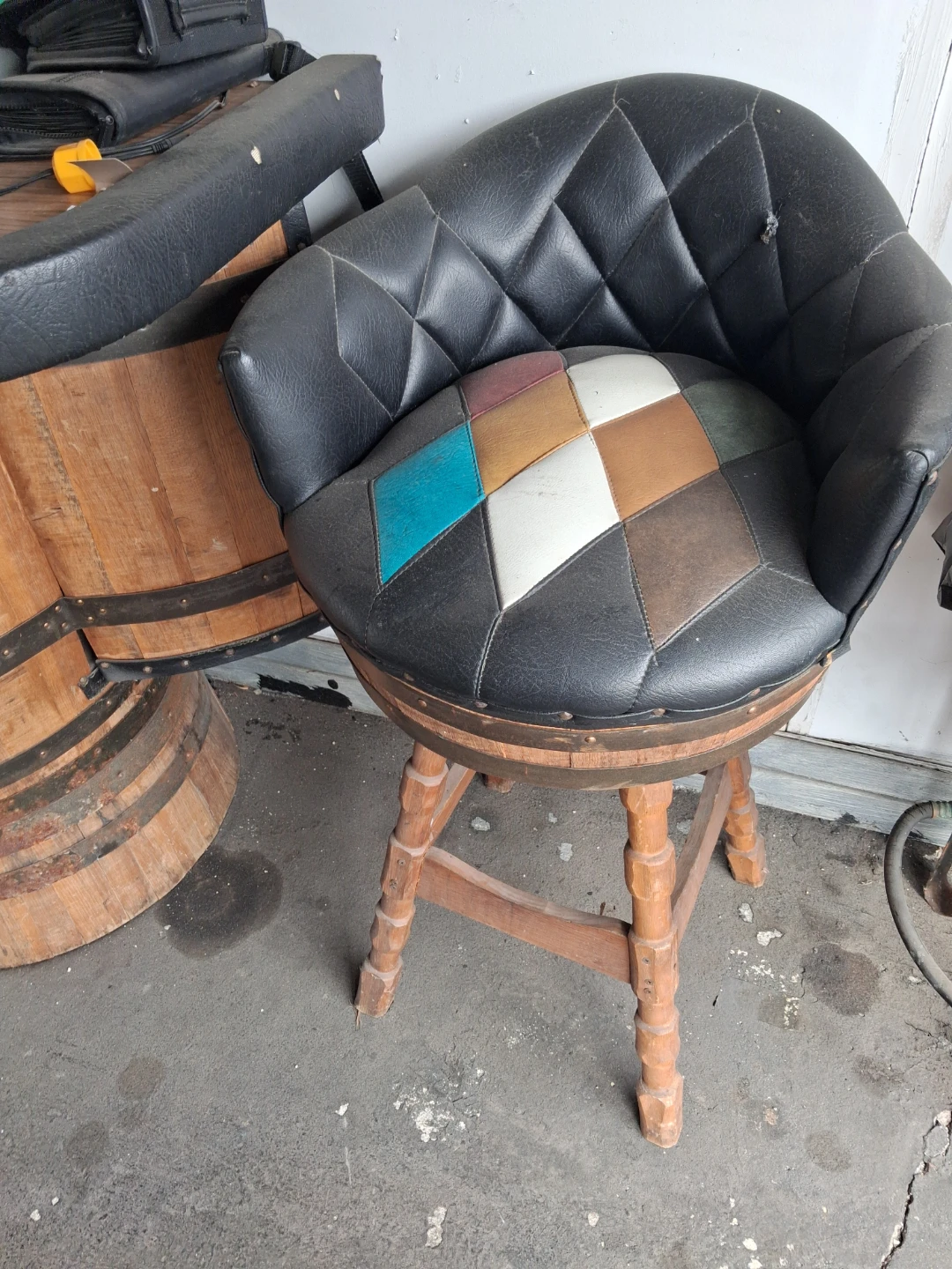 Bar Stool with Patchwork Seat - photo 3